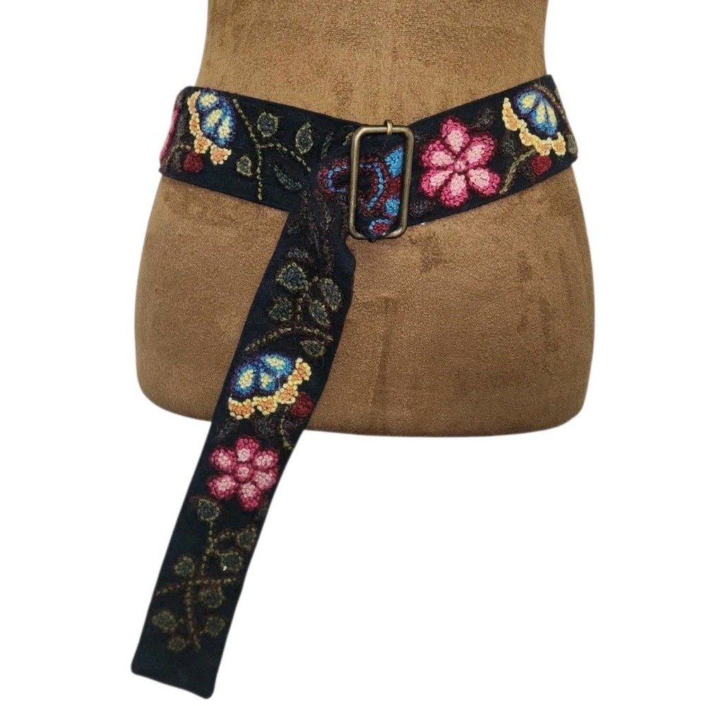 prAna Belt Multicolor Cotton Wool Colorful Bohemian Floral One Size Women's
